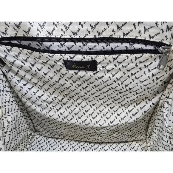 Mona B Revive Roller Bag – Black Canvas & Vegan Leather Trim Luggage & Travel Bags